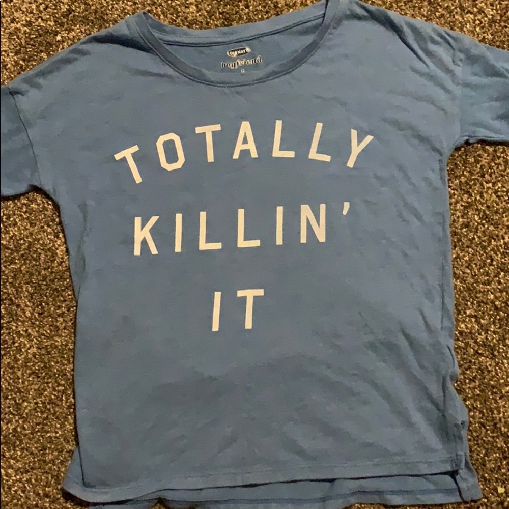 blue old navy shirt